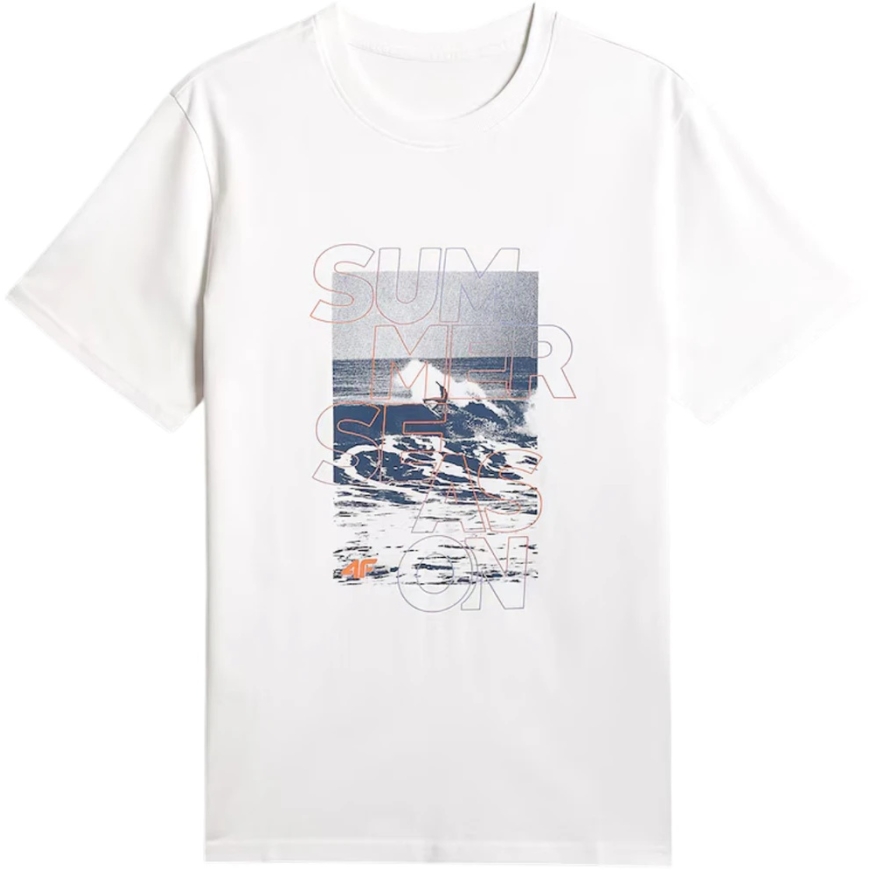Vyriški marškinėliai 4F M2783 balta 4FWSS26TTSHM2783 10S (2XL) – 2