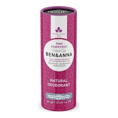 Ben & Anna Natural Soda Dezodorantas natūralus soda pagrindu pagamintas dezodorantas, kartoninis lazdelė Rožinė Grepefruit 40g
