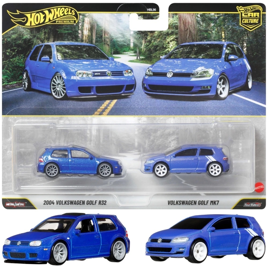 Mattel Hot Wheels Premium komplektas 2 pojazdów 2004 Volkswagen Golf R32 Volkswagen Golf MK7 – 2