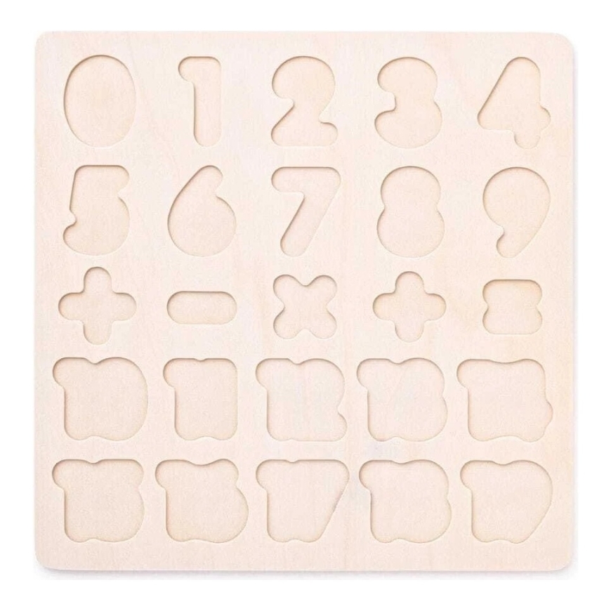 Woody 90069 Eco medinis mokomasis ir linksmas galvosūkis – mokykitės skaičių ir matematikos 3 m.+ (25 vnt.) (30x30cm) – 3