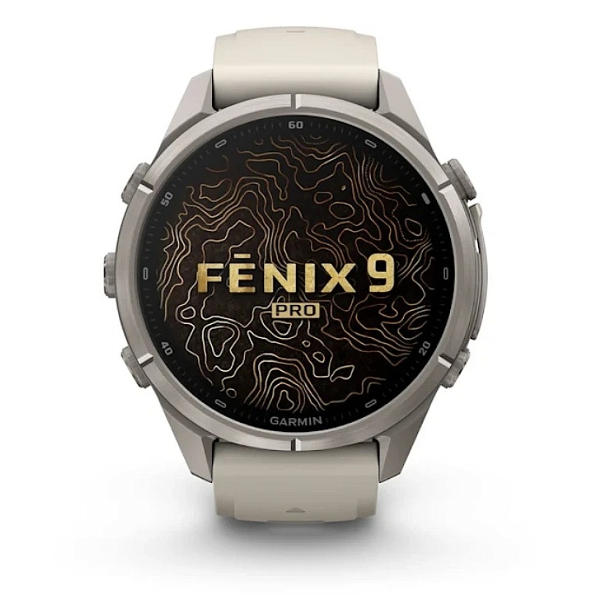 Išmanusis laikrodis Garmin fēnix® 9 Pro inReach® – 43mm, Titanas su rūko pilkos / tamsios smiltainio spalvos silikoniniu dirželi – 2