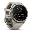 Išmanusis laikrodis Garmin fēnix® 9 Pro inReach® – 43mm, Titanas su rūko pilkos / tamsios smiltainio spalvos silikoniniu dirželi