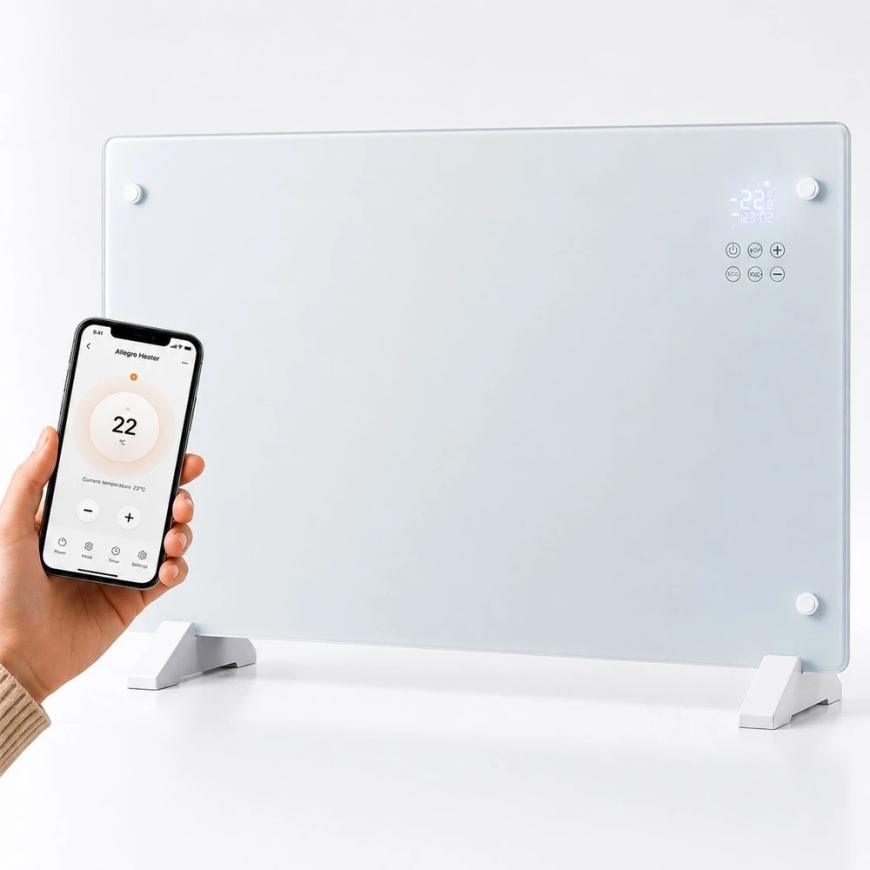 Extralink SUMANUSIS STIKLO SKYDINIS ŠILDYTUVAS, Baltas, 2000 W, WIFI, LPL-23A-WH – 2