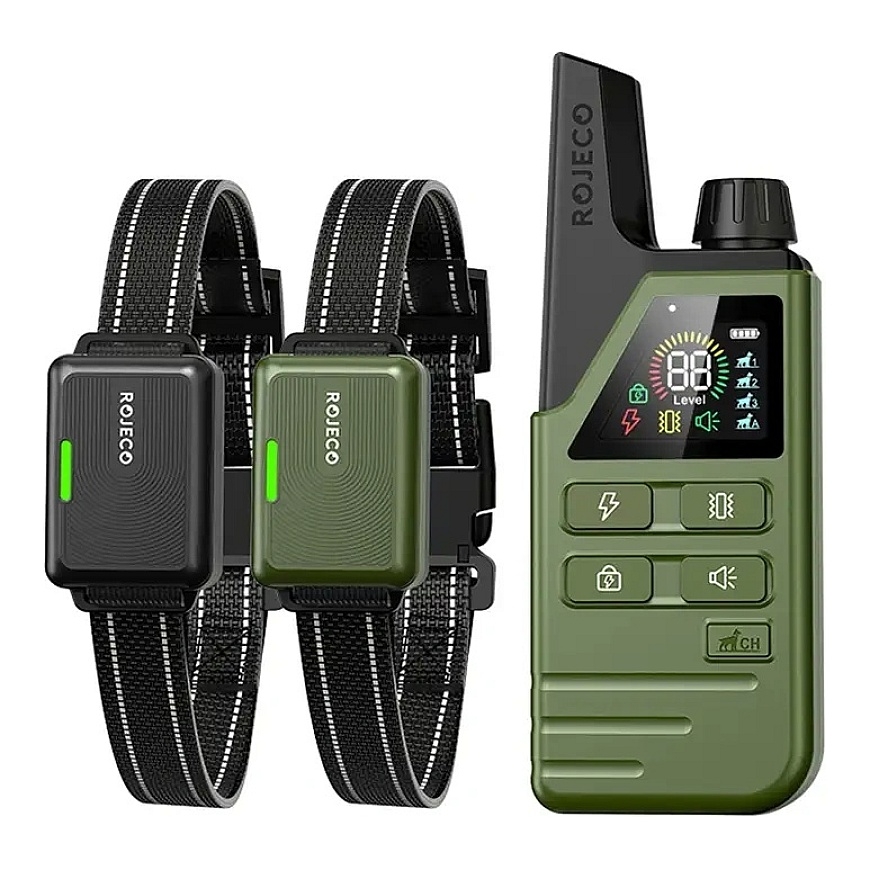 Training collar Rojeco DOG800 2 collars