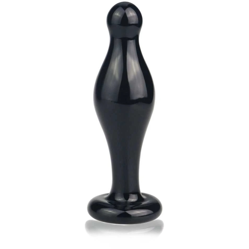 Lovetoy Anal plug stiklinis juoda kompaktiškas sekso orgazmas