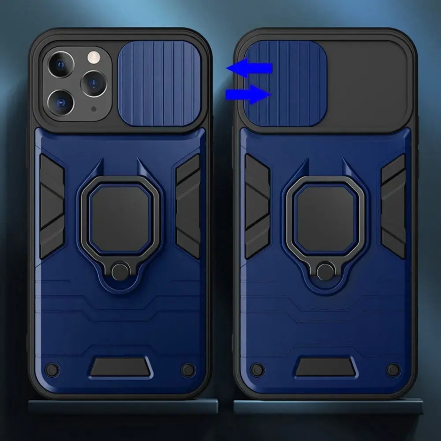 Ring Lens telefono dėklas su stovu iPhone 13 Pro tamsiai mėlynas (su kameros apsauga) – 2