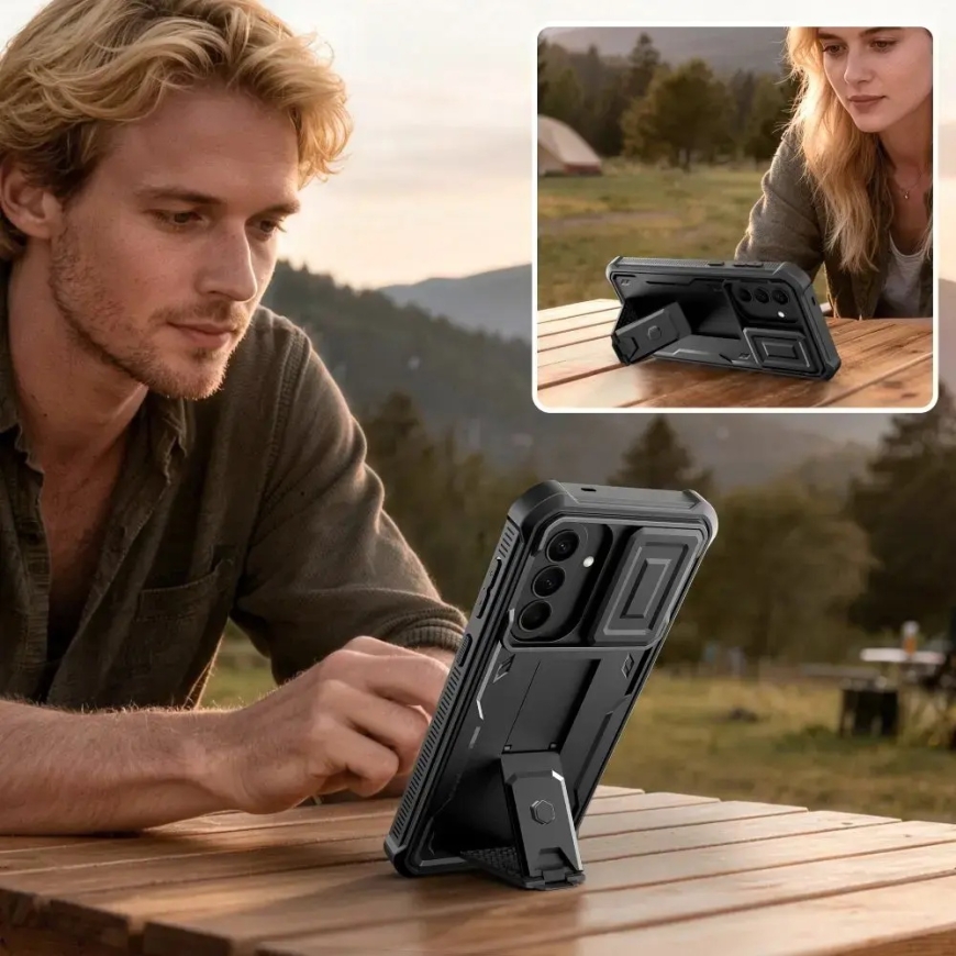 TECH-PROTECT Kevlar Cam+ telefono dėklas Samsung Galaxy A57 (A576) juodas – 3