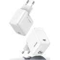 USAMS CC339 T76 45W GaN greitasis įkroviklis USB-C sieninis įkroviklis baltas USAMS CC339 T76 45W GaN greitasis įkroviklis USB-C sieninis įkroviklis baltas