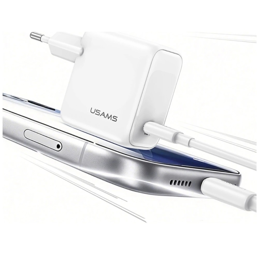 USAMS CC339 T76 45W GaN greitasis įkroviklis USB-C sieninis įkroviklis baltas – 4