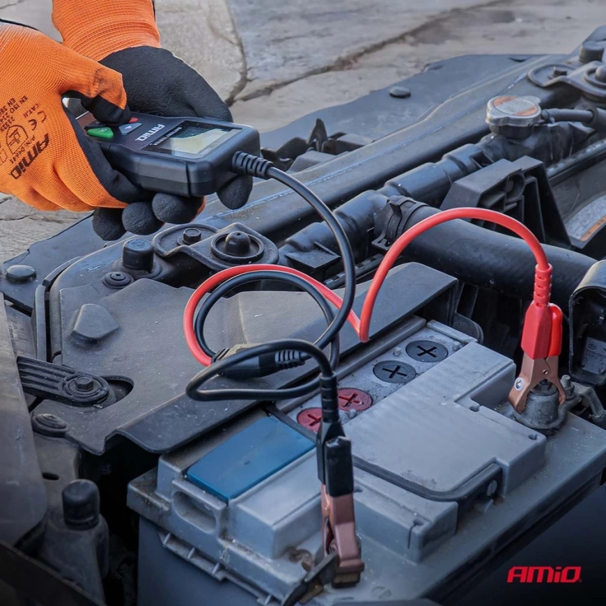 Profesionalus skaitmeninis akumuliatorių testeris 2?220 Ah 6 V 12 V 24 V amio-04920 – 3