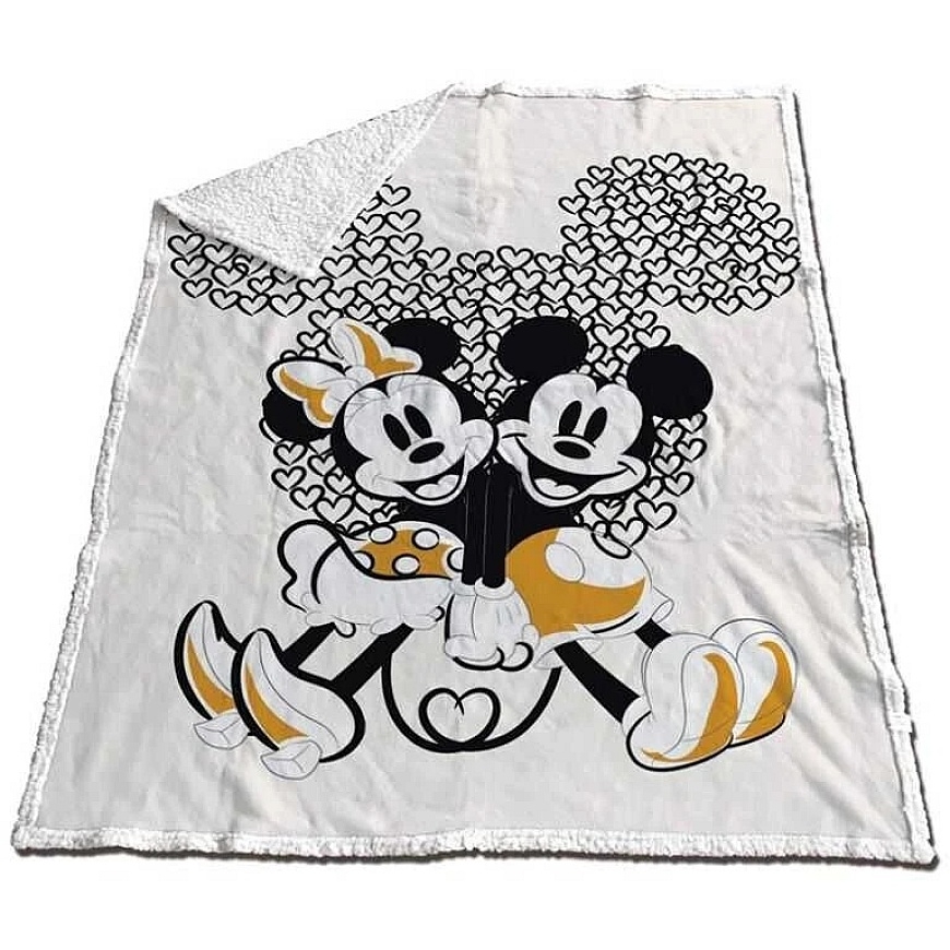 Disney Mickey & Minnie coral sherpa blanket 130x170cm