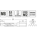 Grąžtas YATO grąžtai-Sriegiklis M8 HEX Grąžtas YATO grąžtai-Sriegiklis M8 HEX