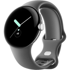 Išmanusis laikrodis Google Pixel Watch LTE 41mm Polished Sidabrinis korpusas su sportine apyranke – Charcoal