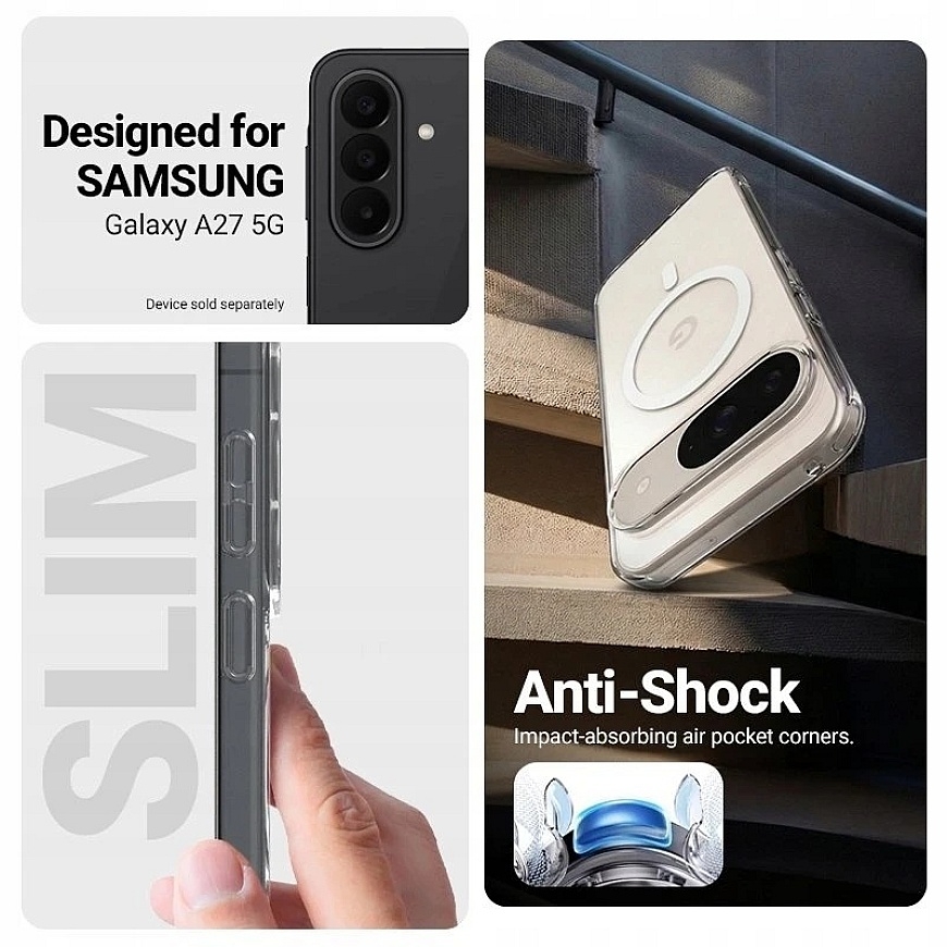 „Crong Hybrid Clear Magnetic“ – dėklas „MagSafe“ Samsung Galaxy A27 5G (permatomas) (CRGHCMSGA27CLR) – 3