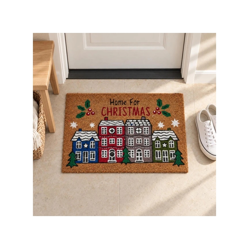 Home Styling Collection Kokoso pluošto kilimėlis su namo raštu, 59 × 39 cm – 3