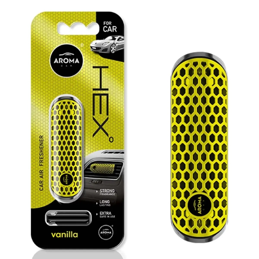 Car air freshener AROMA FANCY SHAPES POLYMER HEX Vanilla