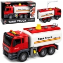Lean Toys Cisterninis sunkvežimis raudonas ir baltas Lean Toys Cisterninis sunkvežimis raudonas ir baltas