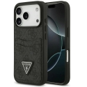 Dėklas Guess 4G Double Card Triangle, skirtas iPhone 18 Pro / 17 Pro, juodas