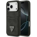 Dėklas Guess 4G Double Card Triangle, skirtas iPhone 18 Pro / 17 Pro, juodas