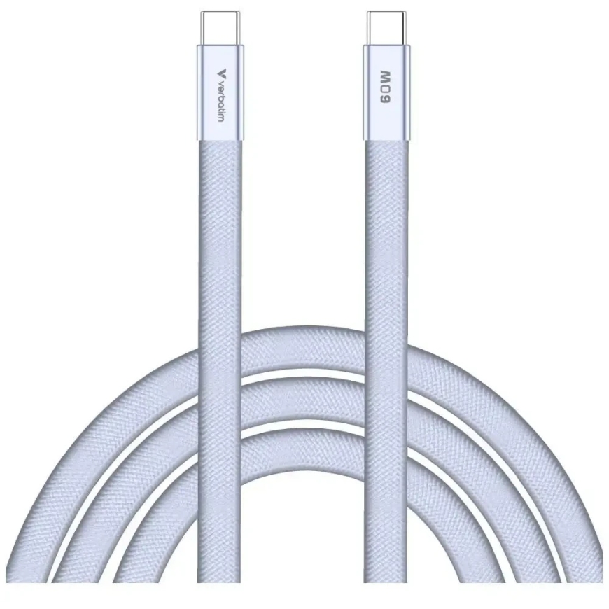 Kabelis Verbatim Sync & Charge SoftTouch USB-C į USB-C 60W PD3.0 120 cm violetinės spalvos 30275 – 4