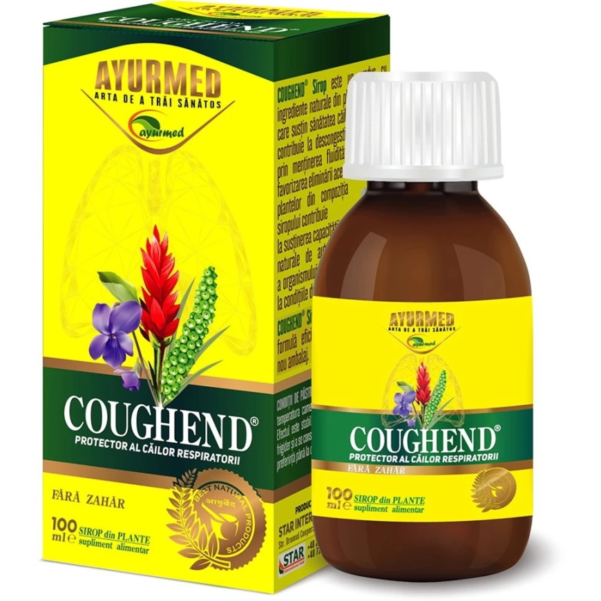 Tzmo Ayurmed, Coughend, be cukraus, nuo sauso kosulio, sirupas, 100 ml, unisex