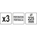 Toya Sa Poland Perforuotas šlifavimo diskas su Velcro | P60 | 225mm | 3 vnt. (YT-846003) Toya Sa Poland Perforuotas šlifavimo diskas su Velcro | P60 | 225mm | 3 vnt. (YT-846003)