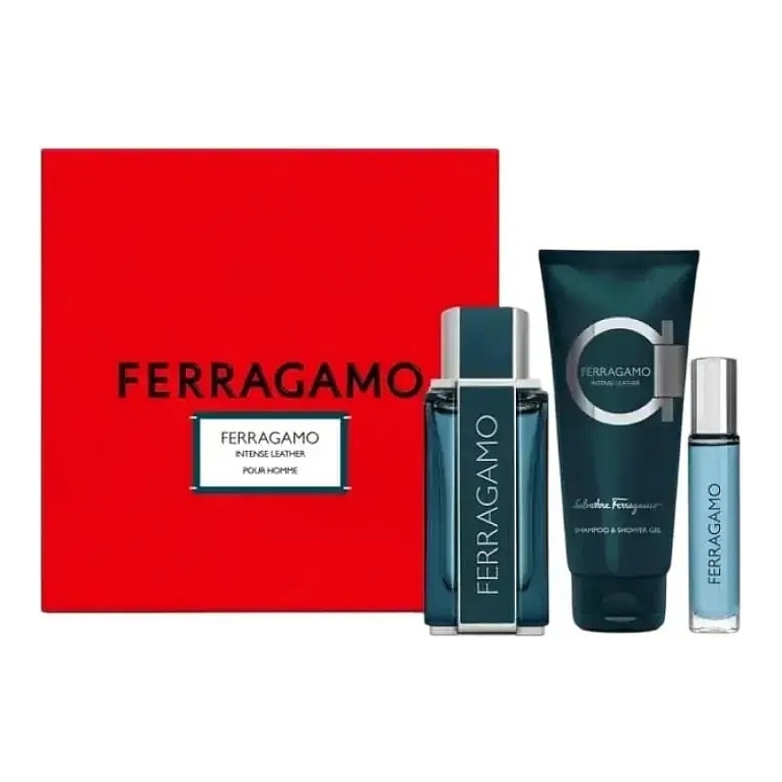 Set Salvatore Ferragamo: Intense Leather, Eau De Parfum, For Men, 100 ml + Intense Leather, Eau De Parfum, For Men, 10 ml + Inte