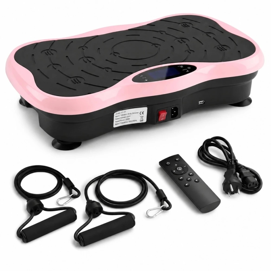 ExtraLink Moonwalk SpinMove Rožinė| Vibracinė platforma fitness pratimams | 200W (EX.99984) – 3