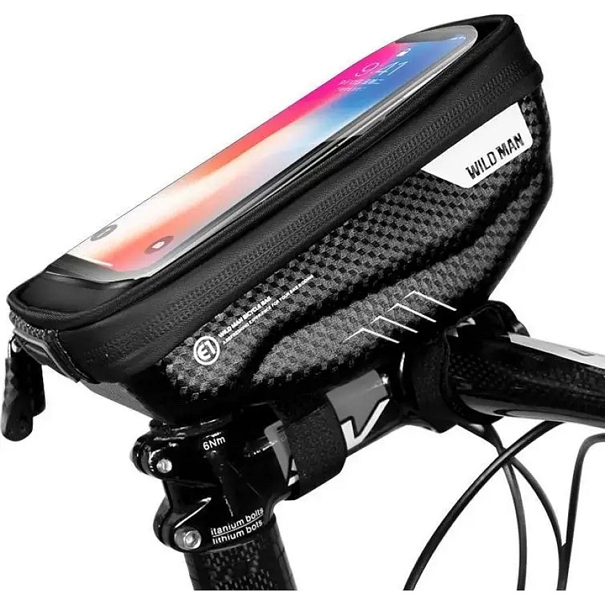 WILDMAN traveling bag for bike handlebars with zipper 1L (4 "- 7") E1 black – 3