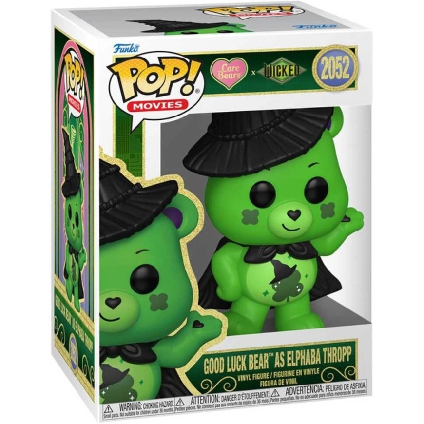 FUNKO POP! Vinilinė figūrėlė: Wicked x Care Bears - Good Luck Bear as Elphaba Thropp, ~9 cm