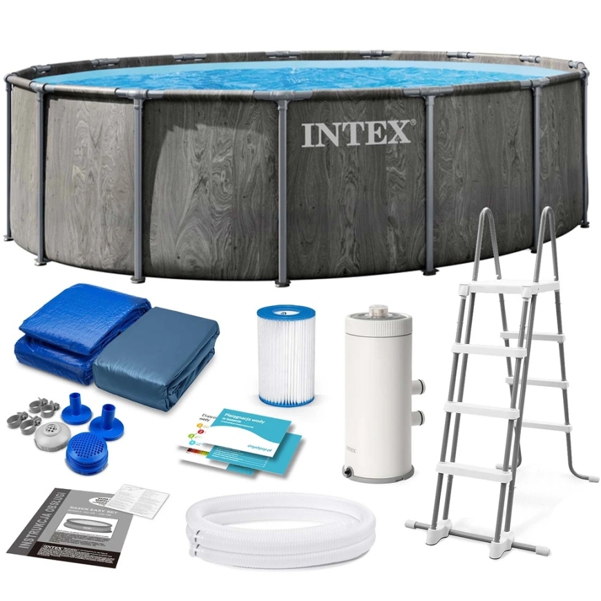 Sodo baseinas su rėmu 457 x 122 cm 12w1 INTEX 26742ND