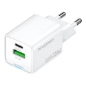 Wozinsky WWC-35W travel charger | 35W | GaN, PPS | USB-A, USB-C | white Wozinsky WWC-35W travel charger | 35W | GaN, PPS | USB-A, USB-C | white