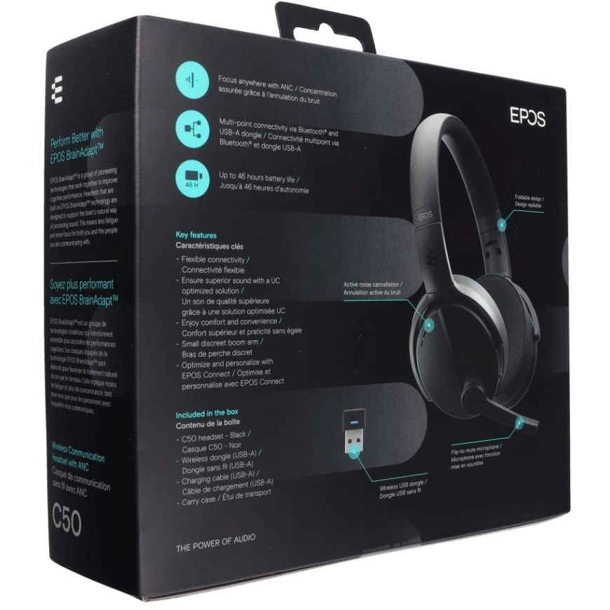 Ausinės Sennheiser Epos C50 belaidės antausės juodos – 5