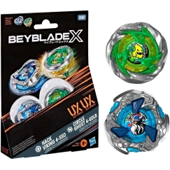 Hasbro Beyblade X | Circle Ghost 4-60LR UX & Hack Viking 4-55O UX Dual Pack Set