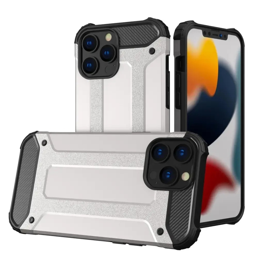Hybrid Armor phone case for iPhone 13 Pro silver