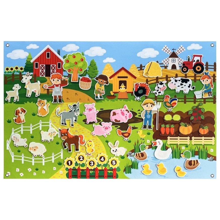 Divi Bērni 2Kids Toys Interaktīvā Sienas Spēlēm: Ferma