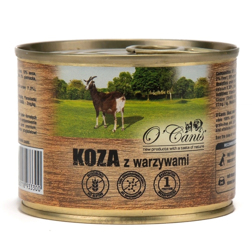 O’CANIS Ožka su daržovėmis - šlapias šunų maistas - 200g