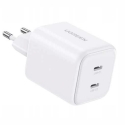 Ugreen X526 Kahekordne USB-C GaN 45W Valge Ugreen X526 Kahekordne USB-C GaN 45W Valge