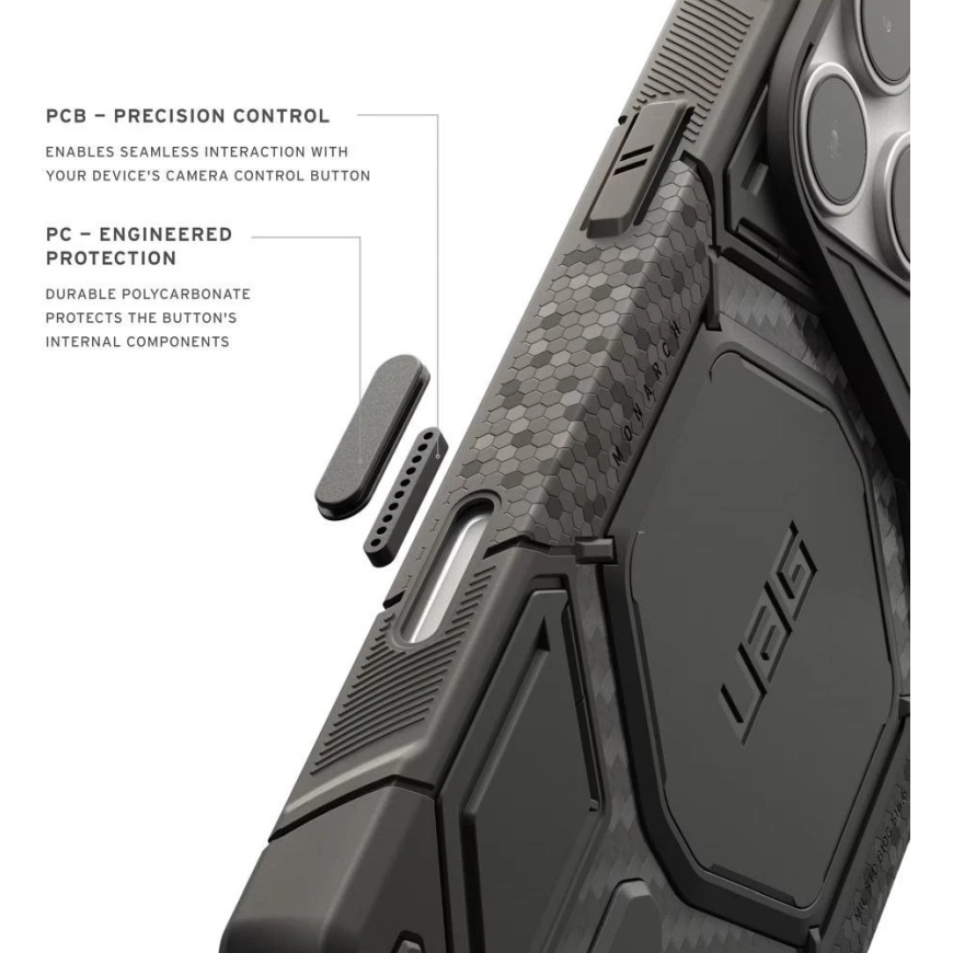 UAG Urban Armor Gear Monarch Pro -kuori, yhteensopiva MagSafe:n kanssa, suunniteltu IPHONE 18 Pro Max/17 Pro Max:lle, hiilikuitu – 5