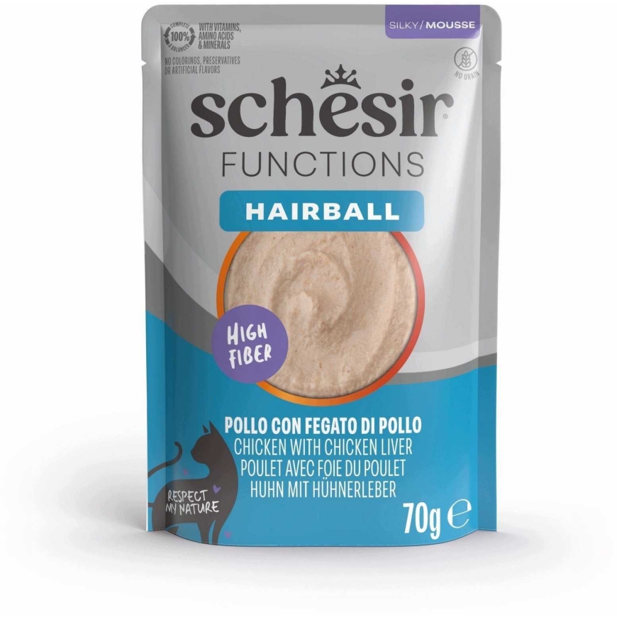 Schesir Schesir Functions Hairball, drėgnas maistas, katėms, vištiena ir