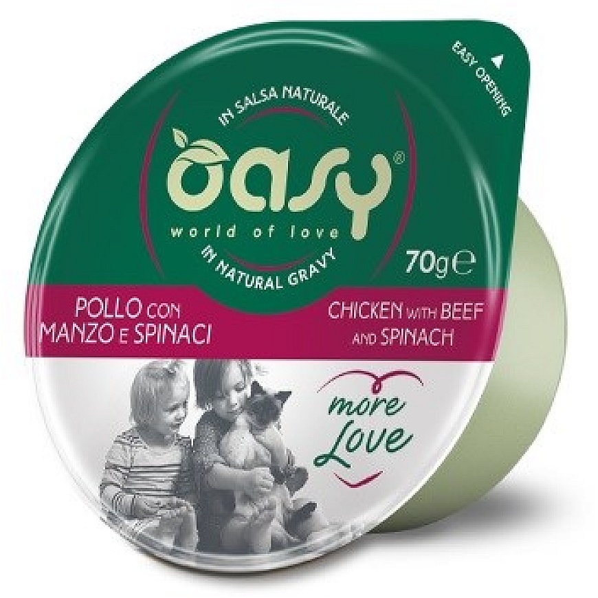 OASY More Love Kana veise ja spinatiga - märg kassitoit - 70g