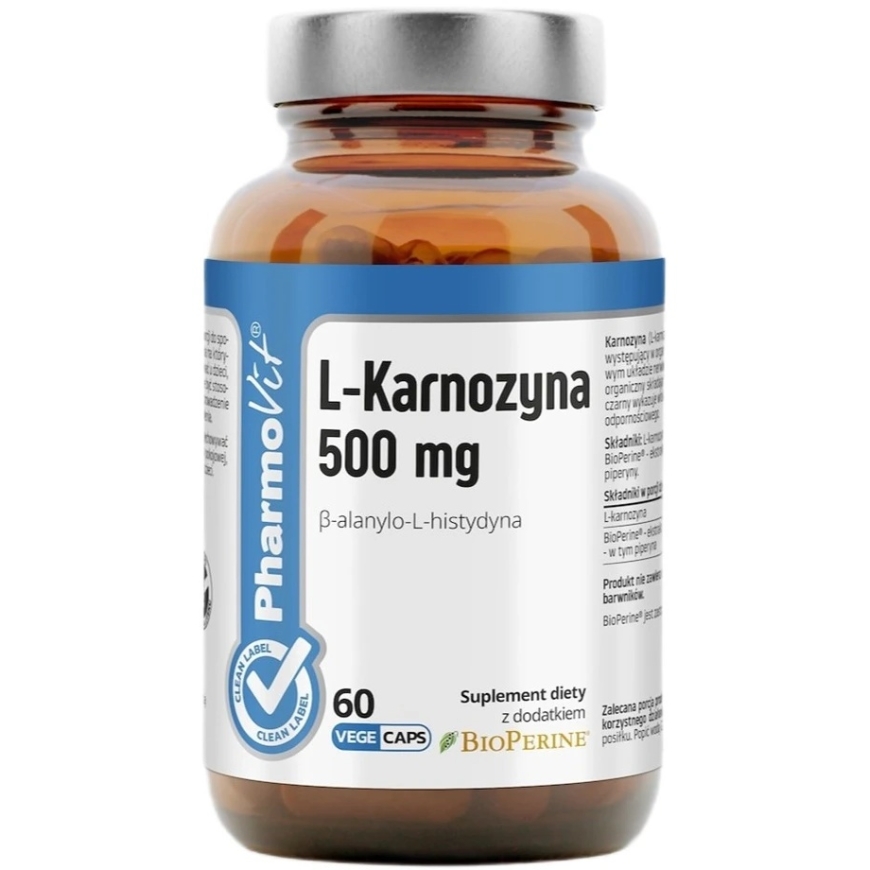 Pharmovit L-karnozinas 500 mg maisto papildas 60 kapsulių