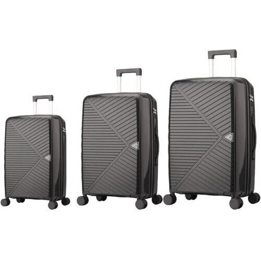 Ceļojumu 3 daļu bagāžas komplekts PP T5826-0 melns SEMI LINE