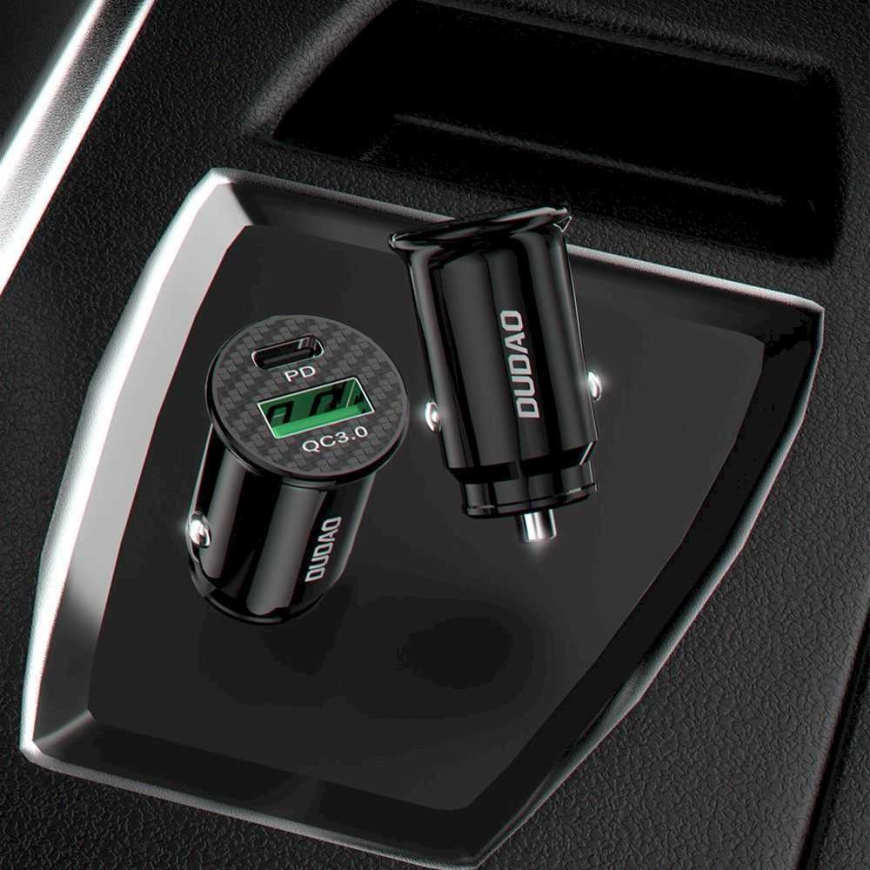 Dudao Быстрая автомобильная зарядка USB-C - Lightning черная – 3