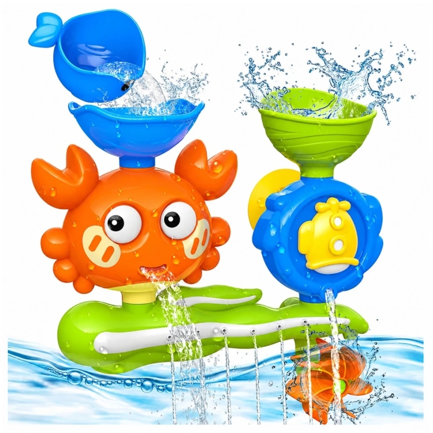 Lean Toys Vannimängu Rakk Whale Veemöll Spiraal Imemisefikatsioonid Värviline – 3