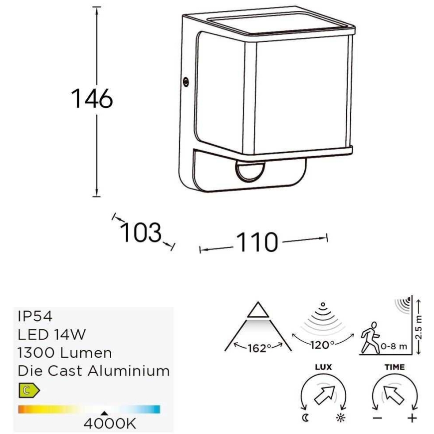 LUTEC Āra DOBLO 14W LED – 3