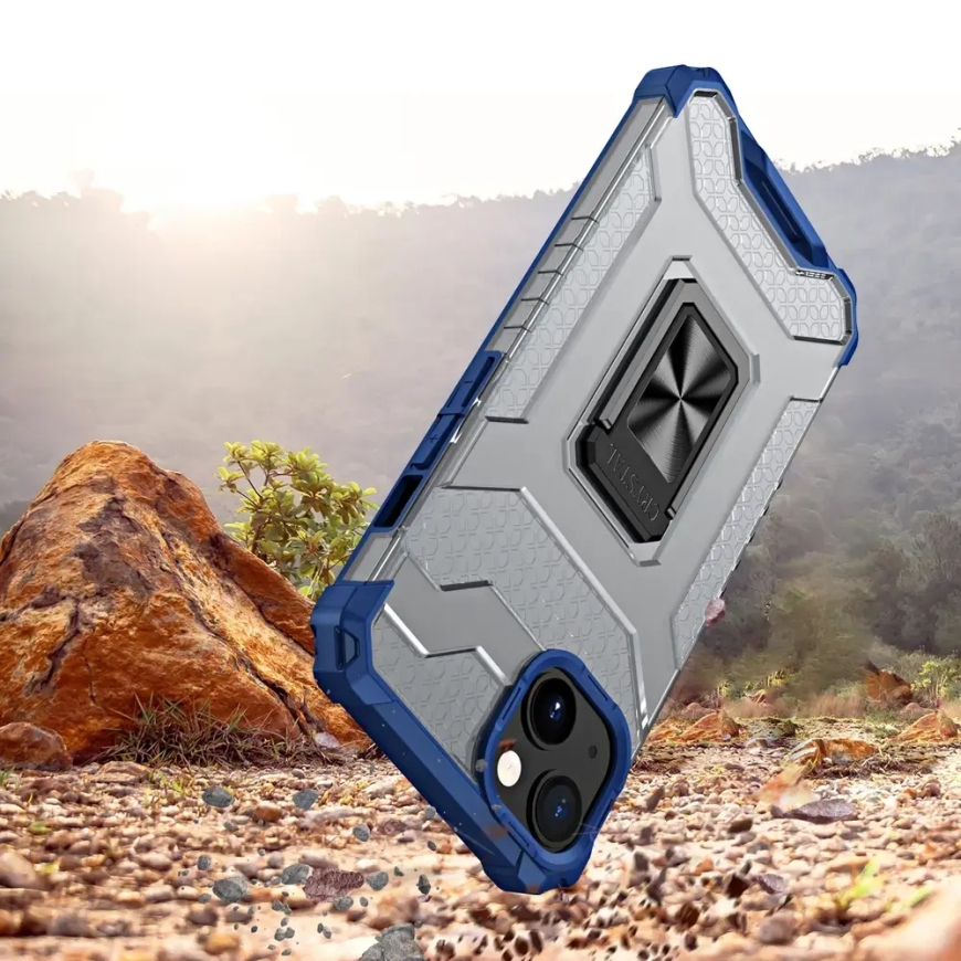 Crystal Ring Kickstand Tough Rugged чехол с подставкой для телефона iPhone 13 mini синий – 3