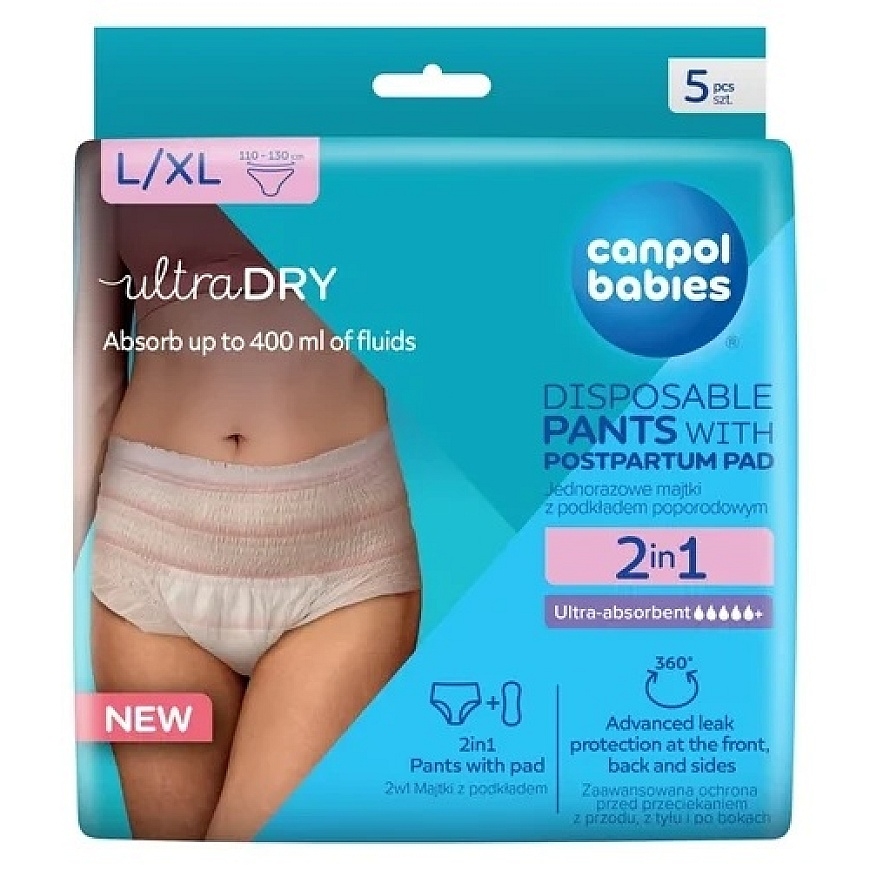 CANPOL 78/012 Breathable Underwear for Pregnant Women 2in1 with L/XL Pad