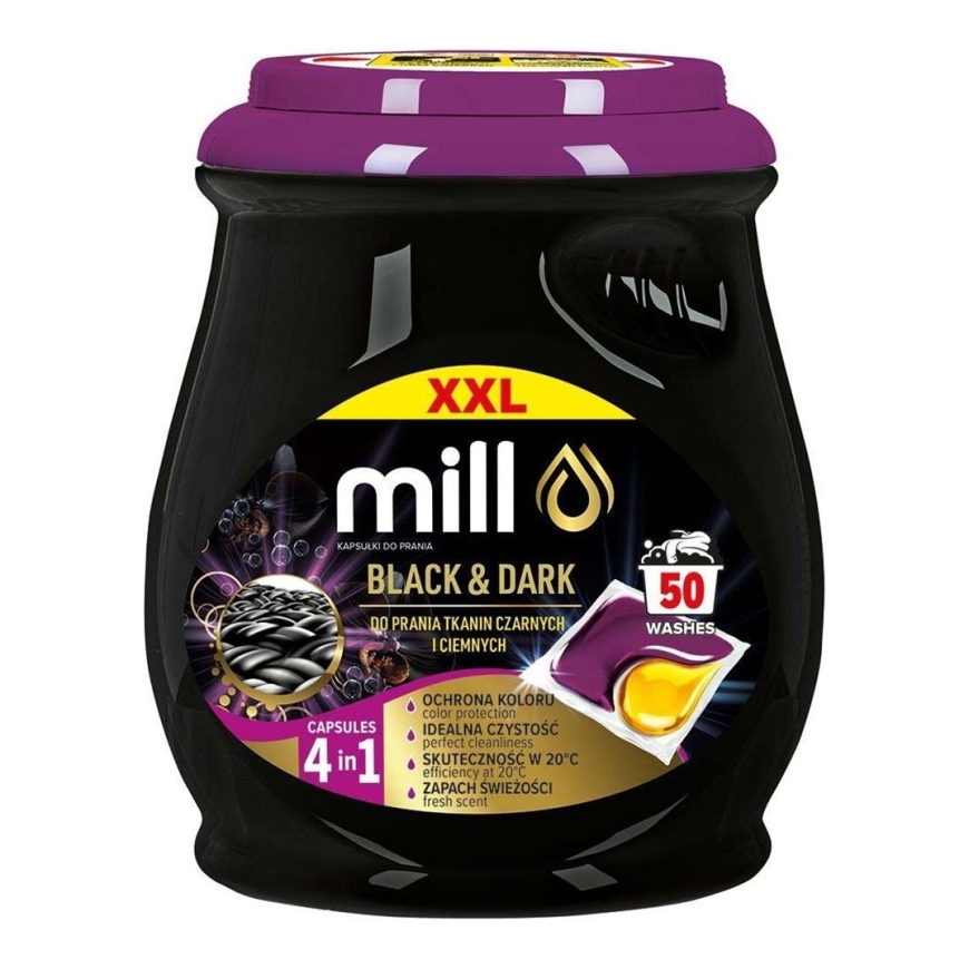 Капсулы для стирки MILL BLACK&DARK, 50 капсул, 3K.S