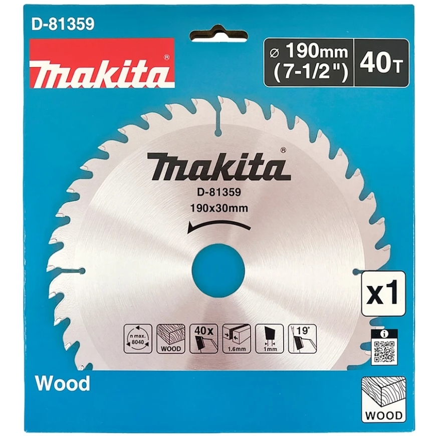Makita T.C.T. saag 190X2.2X30mm 15° T40 D-81359 – 4